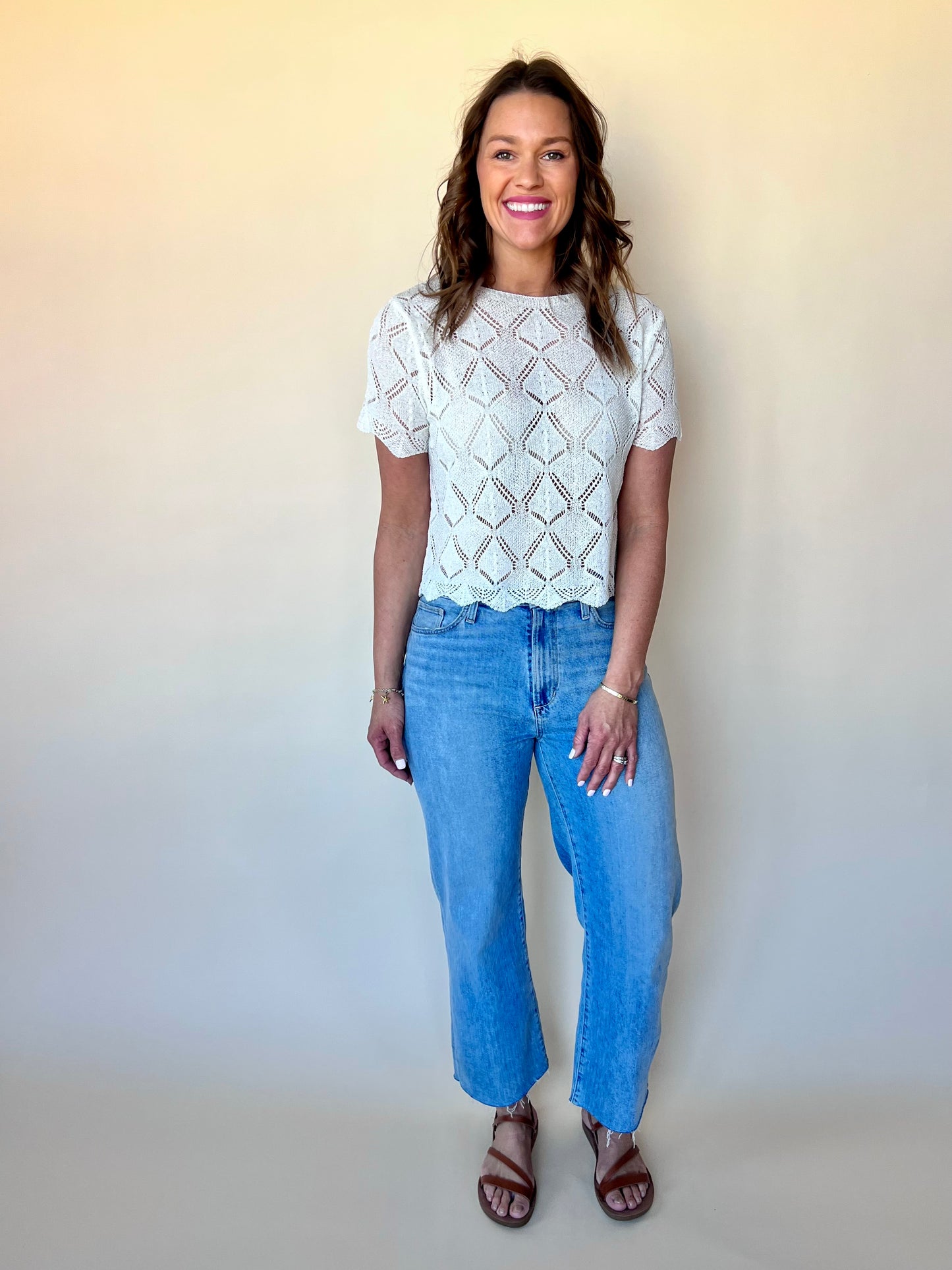 Open Stich Top - Cream