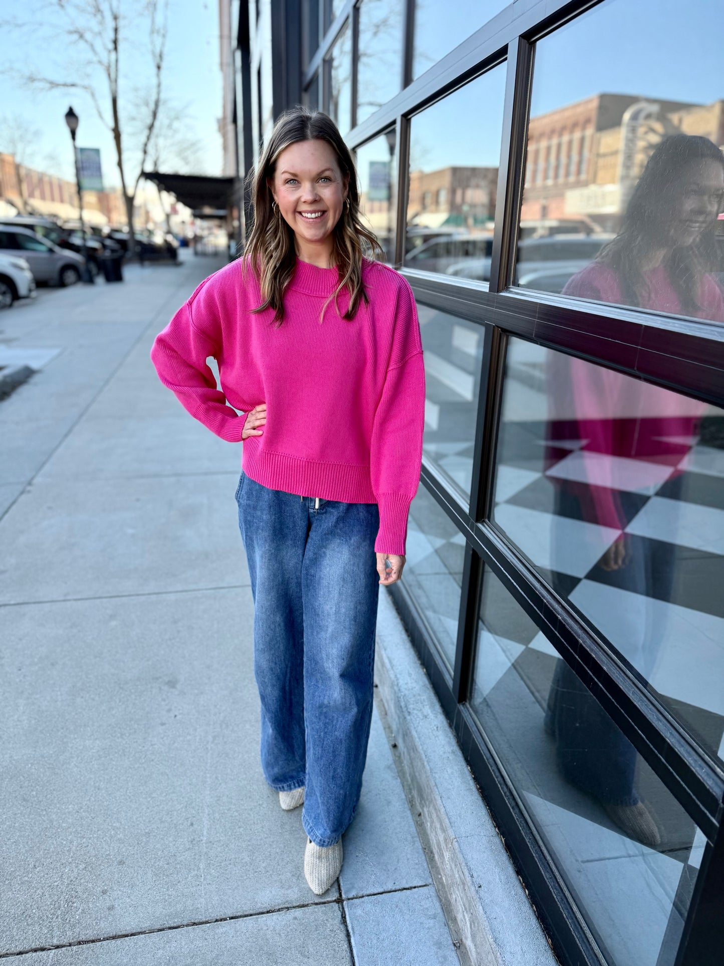 The Jackson Long Sleeve - Fuchsia