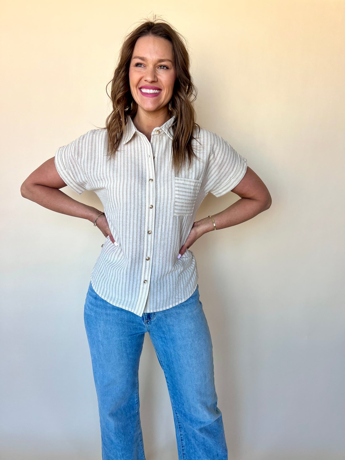 Lynny Linen Top - Khaki