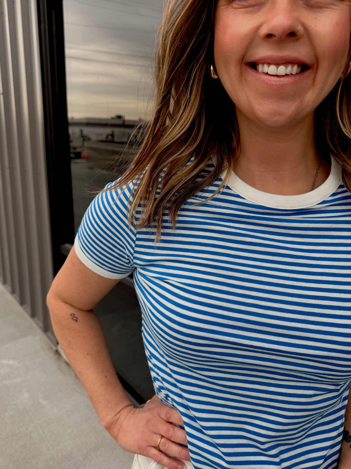 Striped Contrast - Ocean Blue