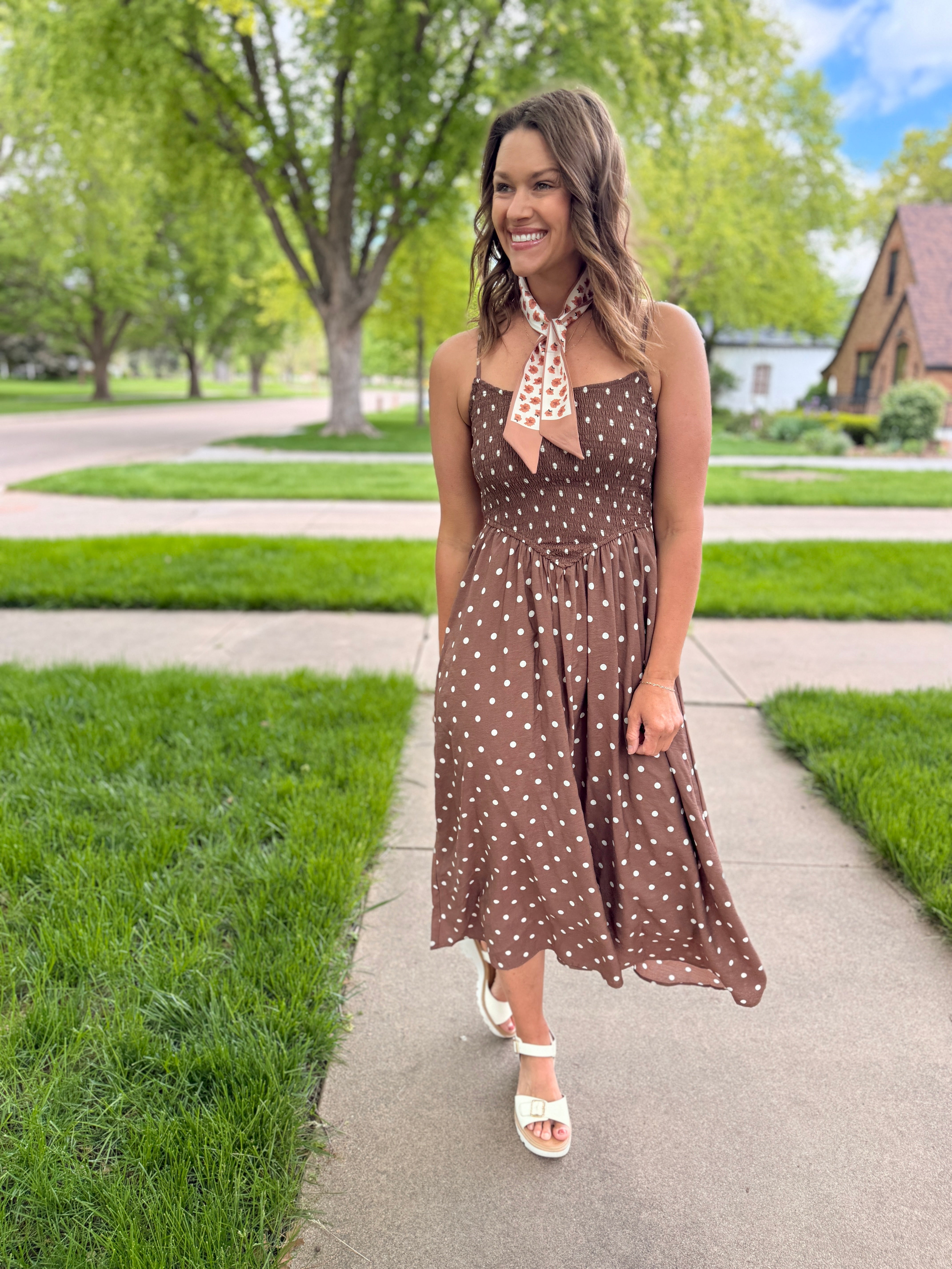 Hazel Polka Dot Midi Dress