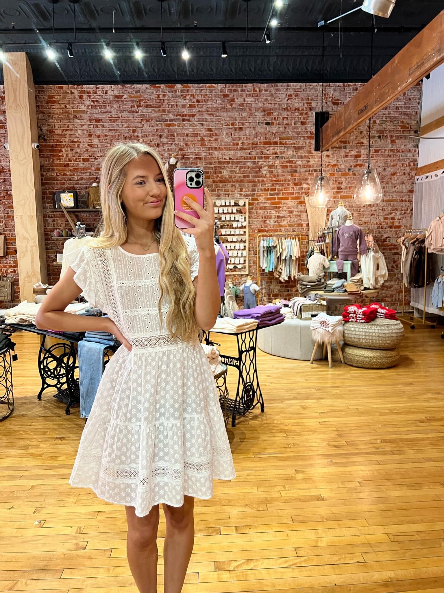 short daisy dress Daisy Eyelet Mini Dress