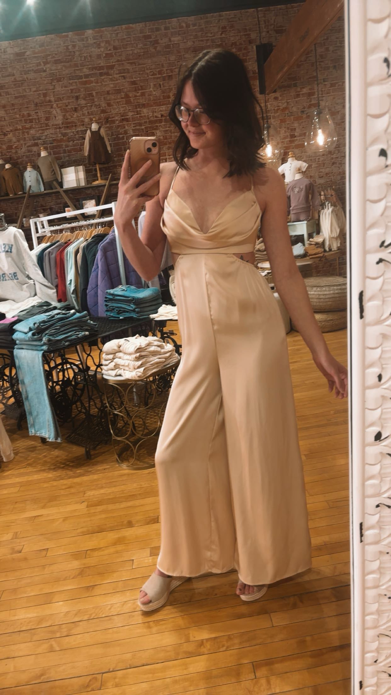 Cream Cut Out Jumpsuit