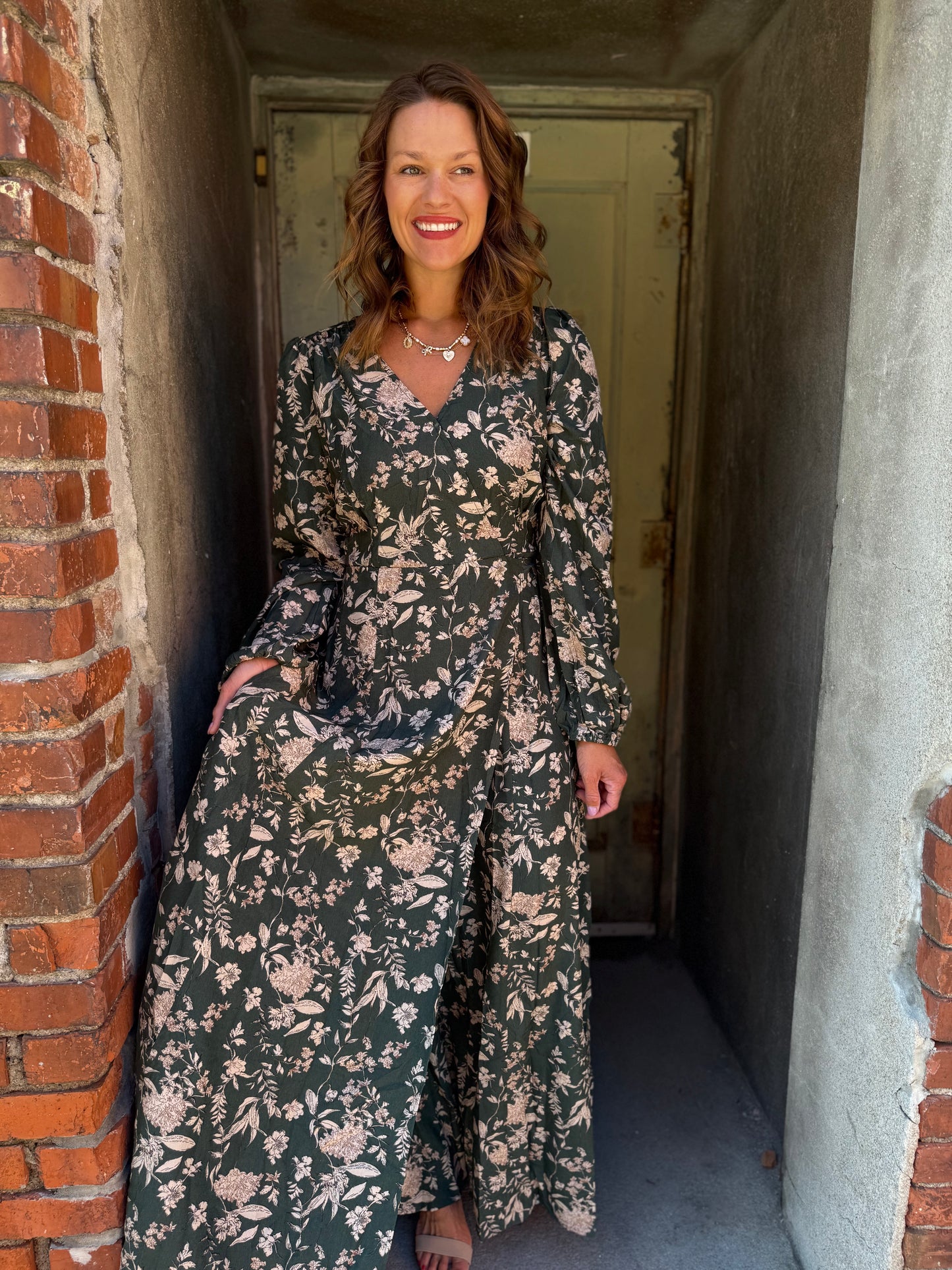 Floral Elegance Wrap Maxi Dress