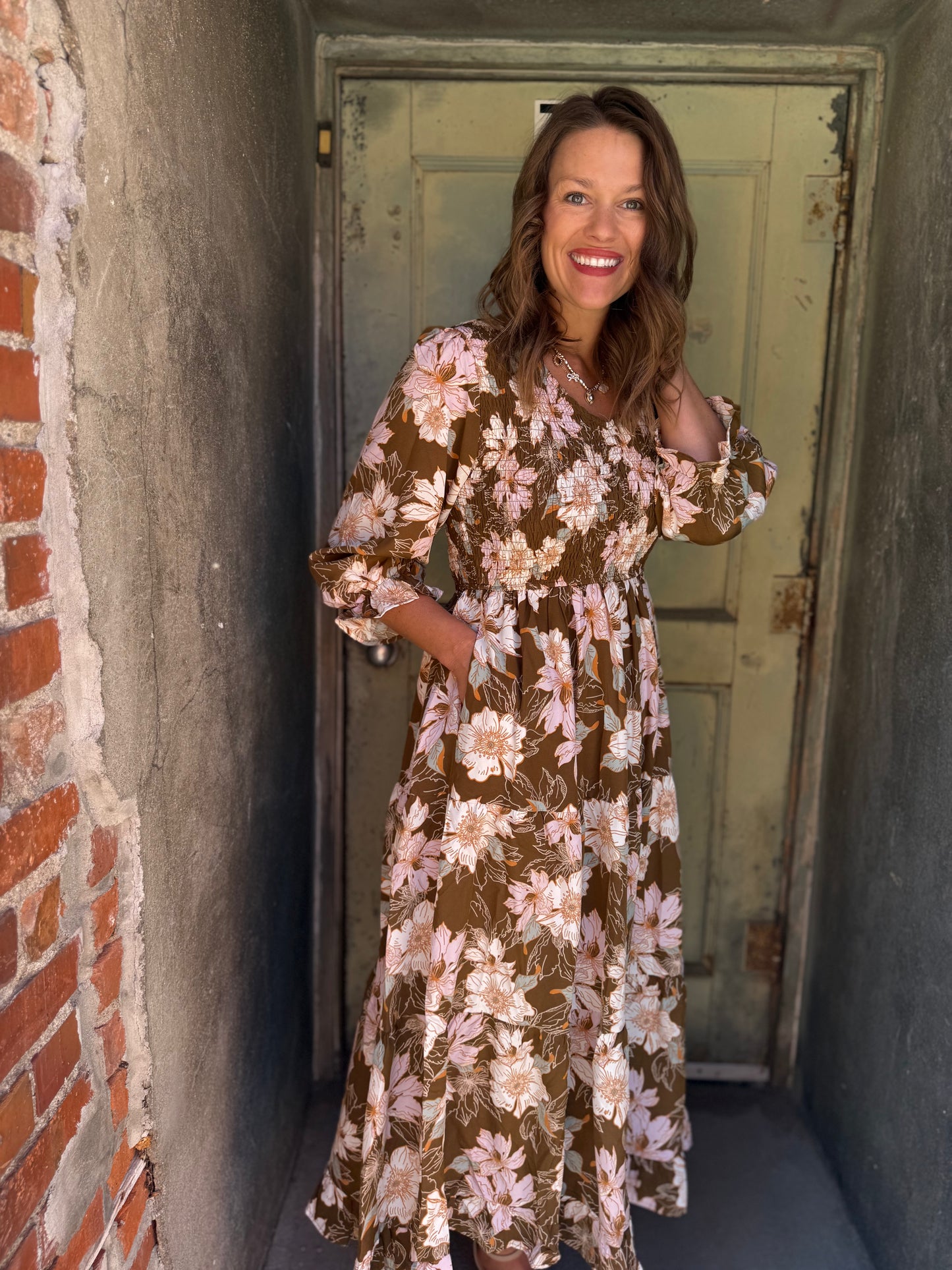 The Meadow Tiered Midi Dress