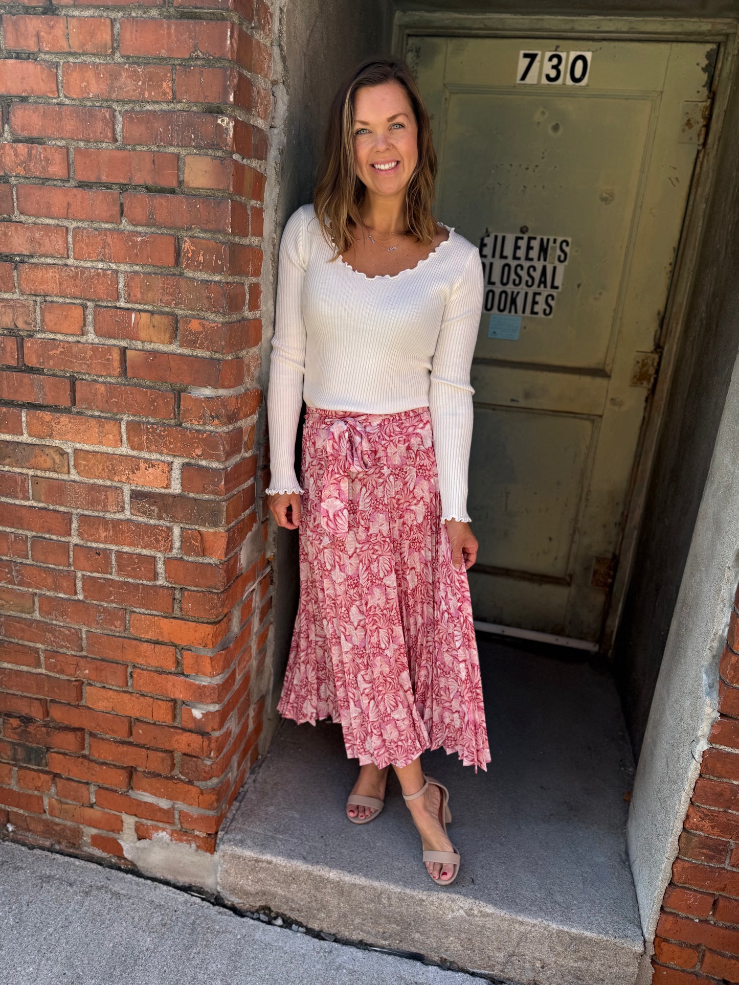 Blossom Breeze Pleated Maxi Skirt