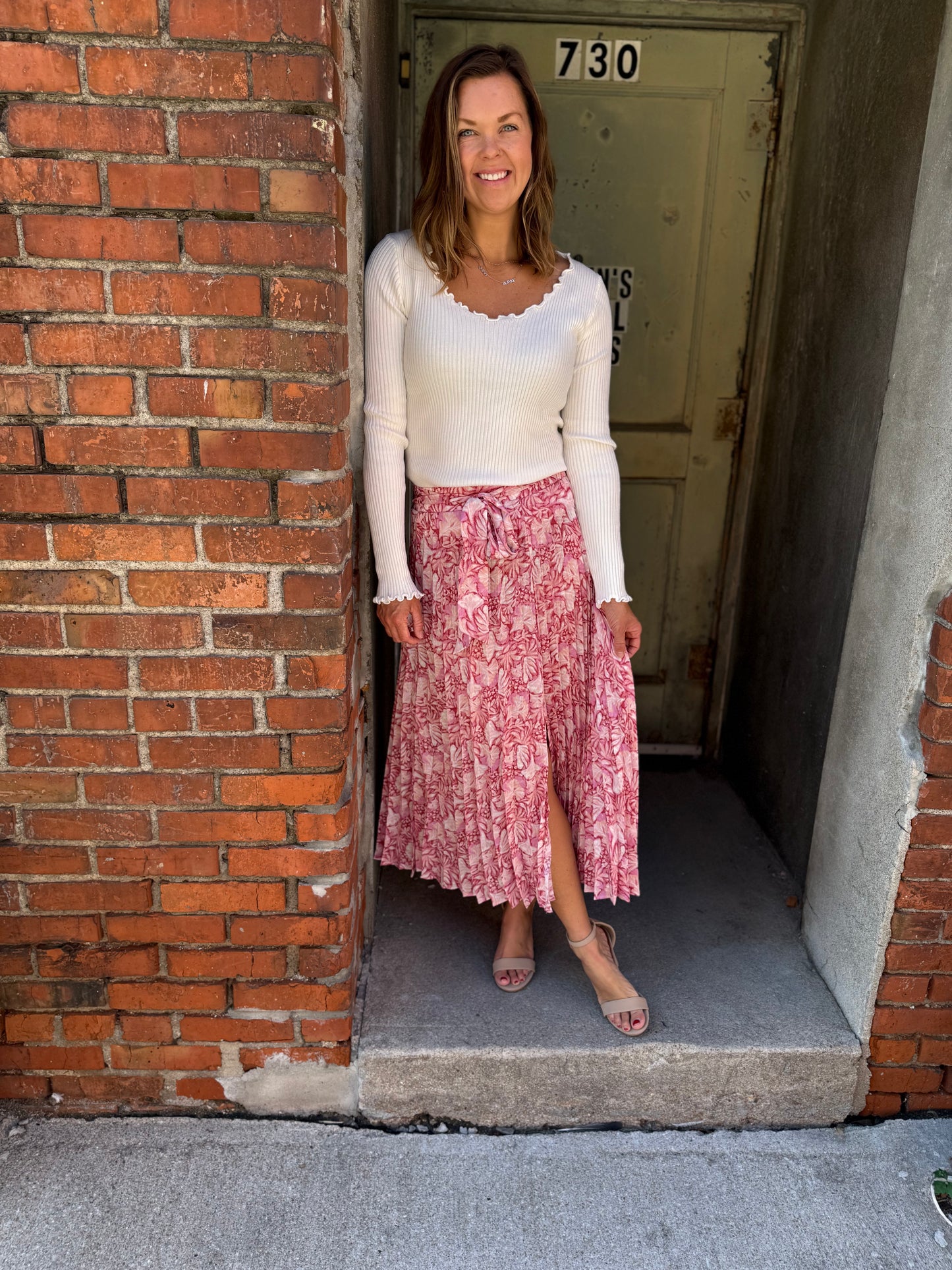 Blossom Breeze Pleated Maxi Skirt