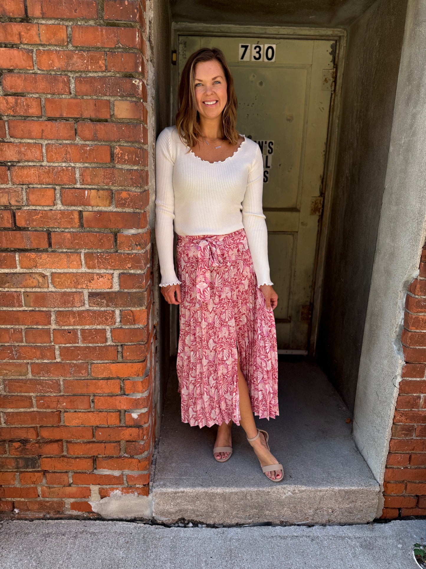 Blossom Breeze Pleated Maxi Skirt