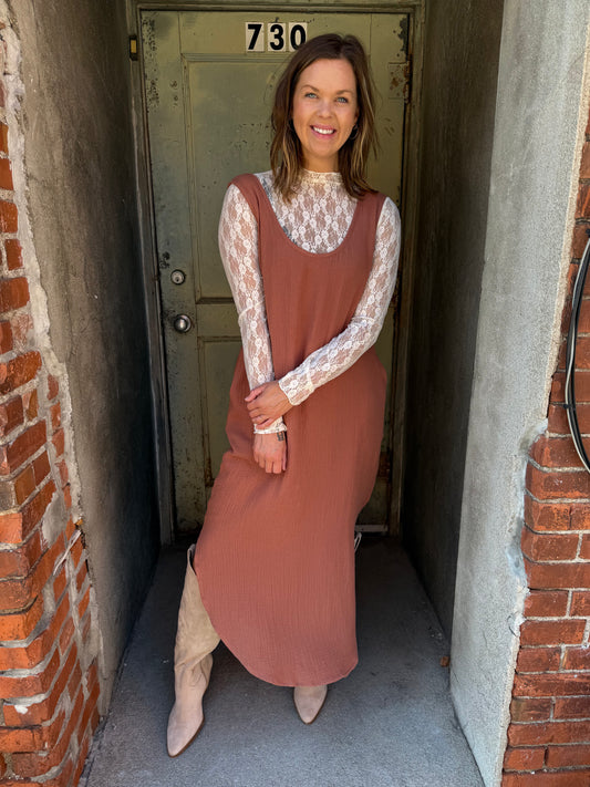 Daisy Waffle Knit Tank Dress