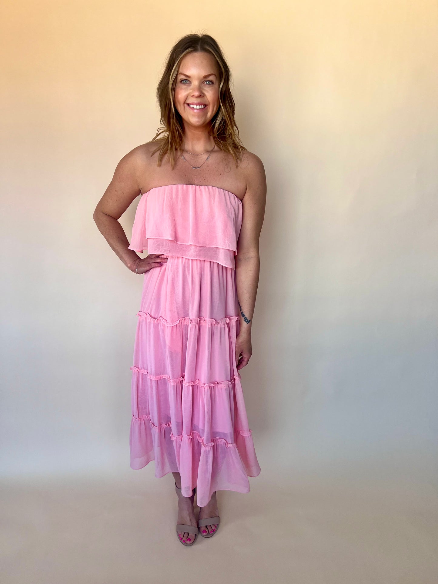 Tiered Strapless Dress
