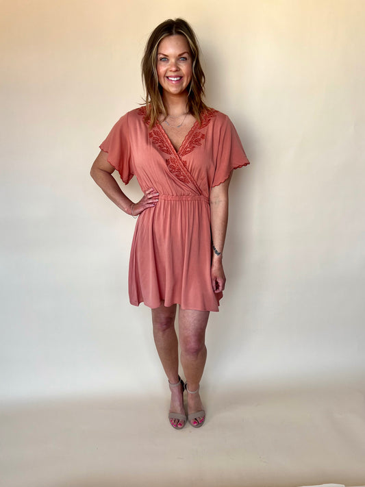 Rust Embroidered Detail