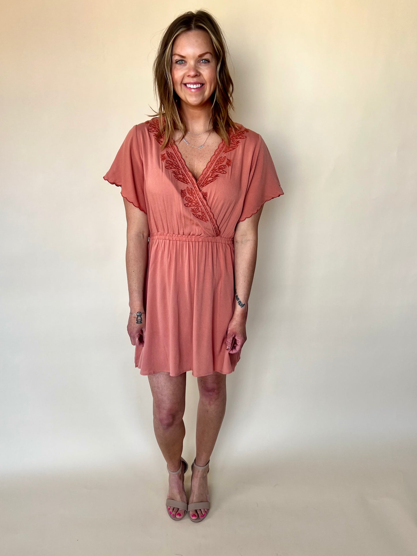 Rust Embroidered Detail