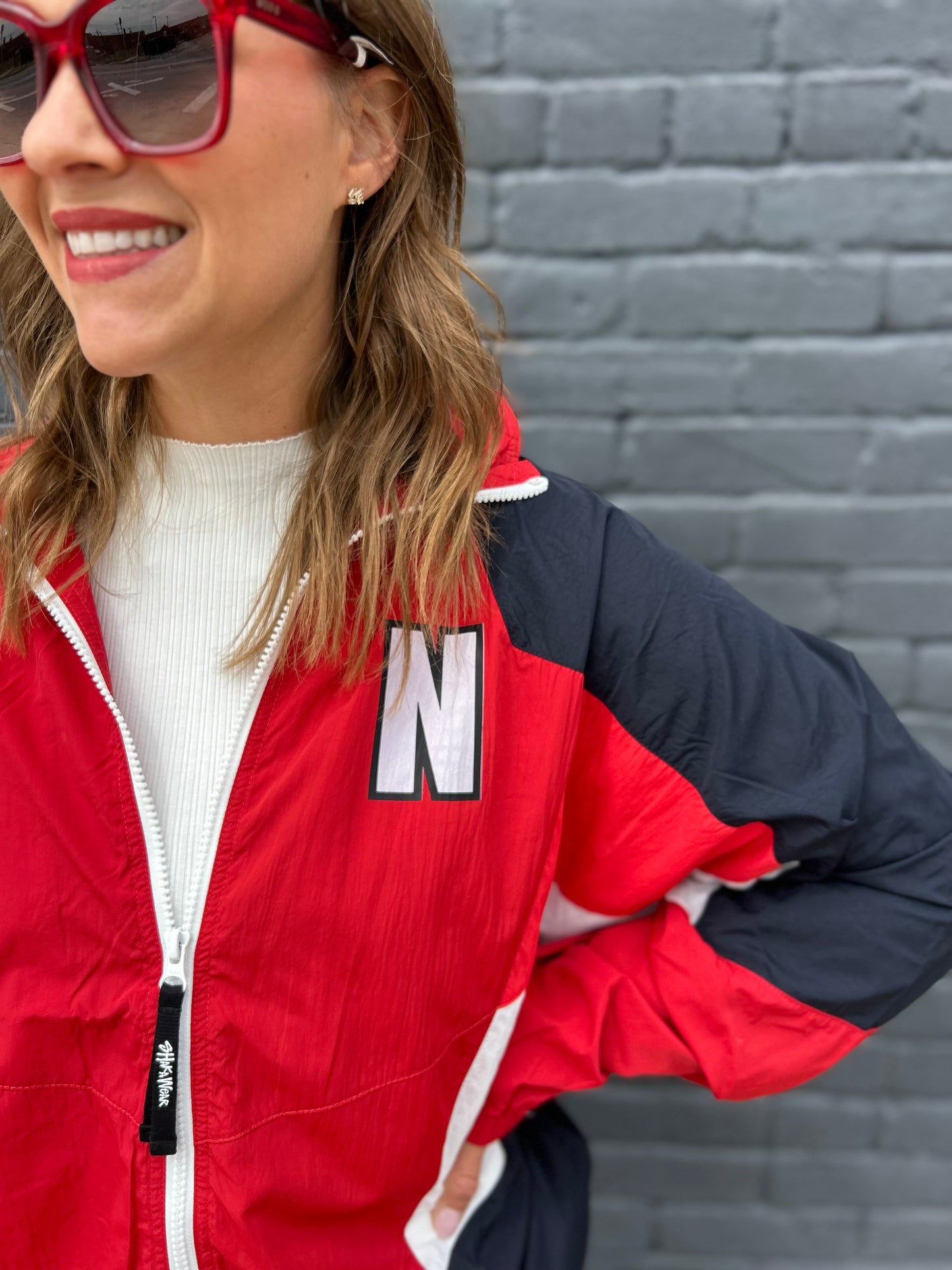 Red Nebraska Track Jacket