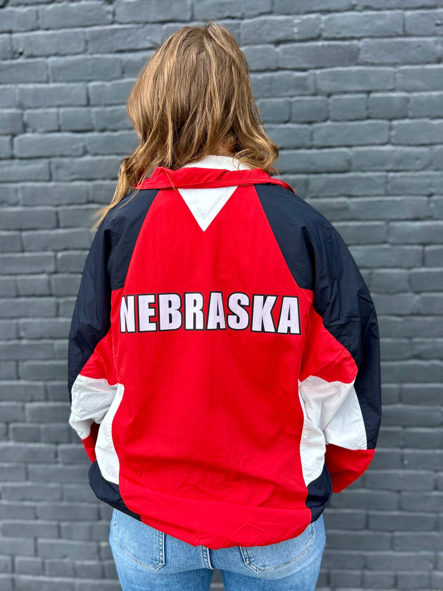 Red Nebraska Track Jacket