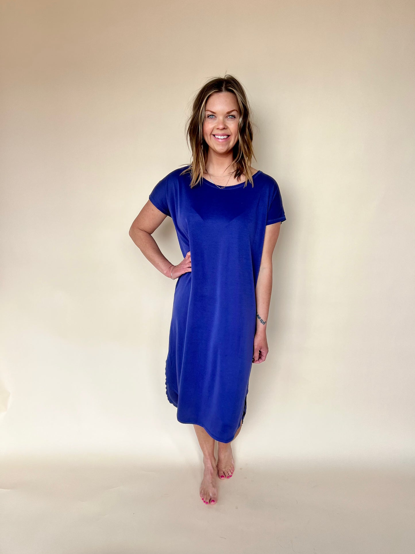 T Shirt Dress - Blue Violet
