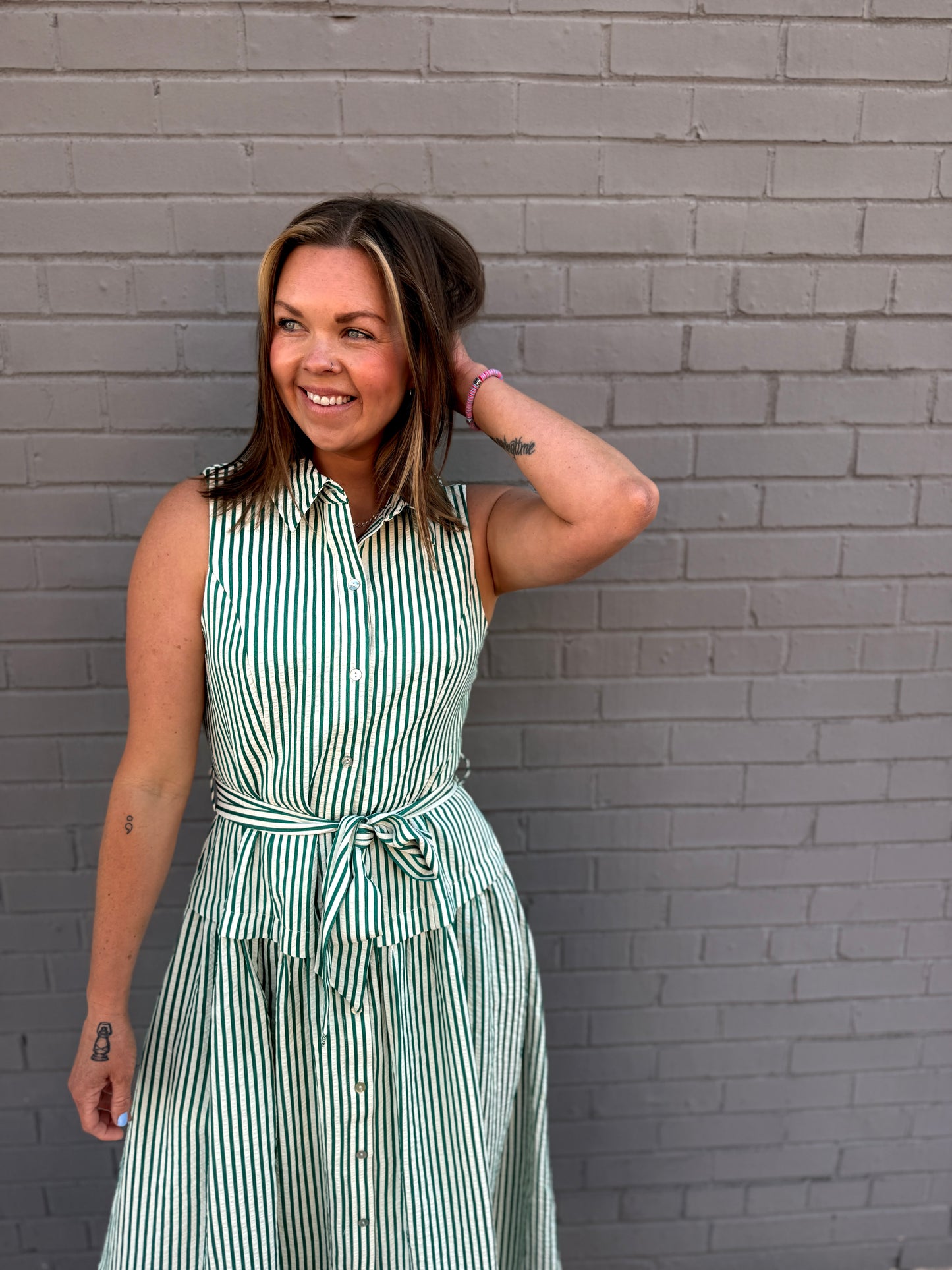 Magnolia Lane Striped Midi