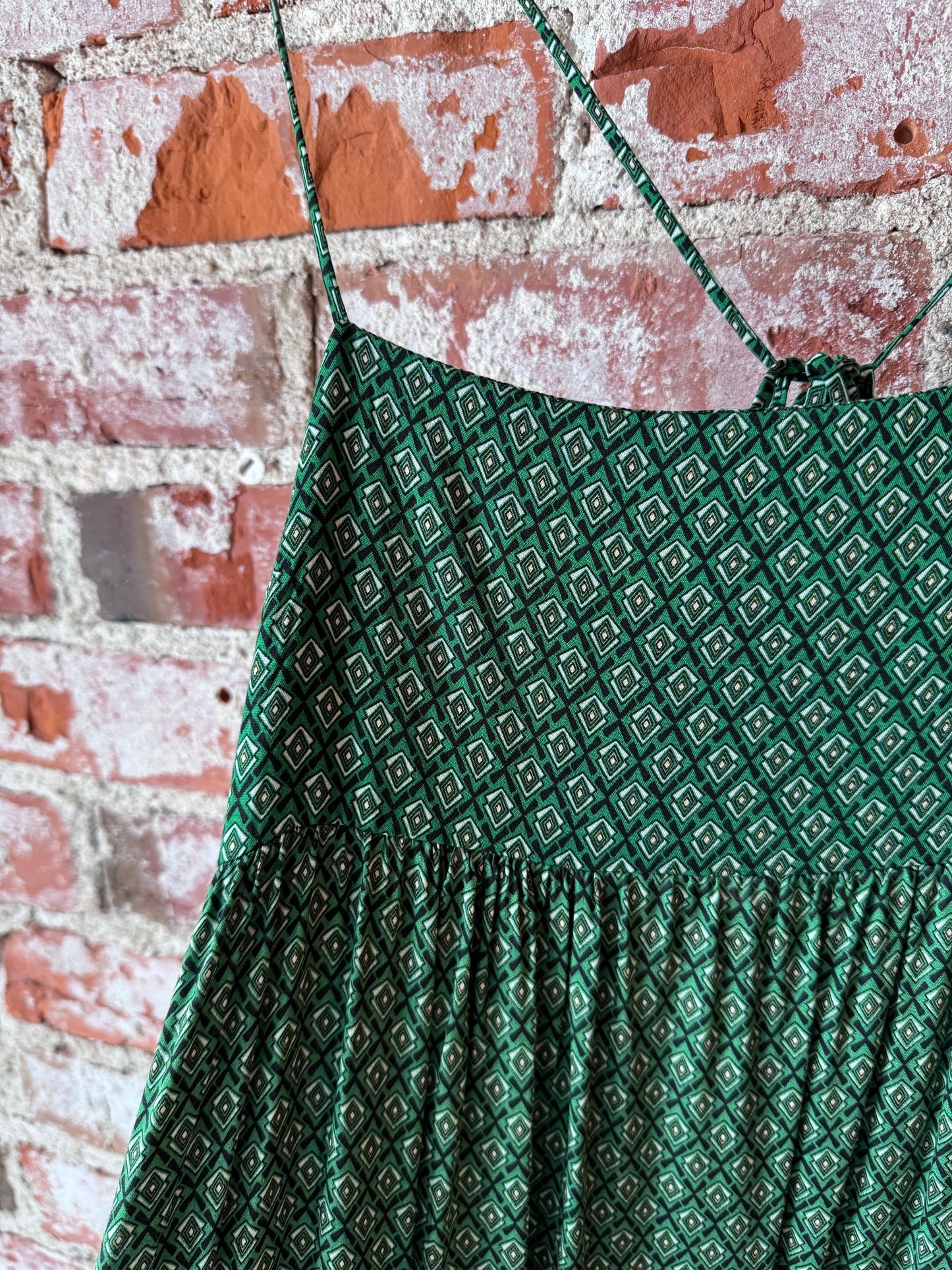 Green Printed Maxi Dress