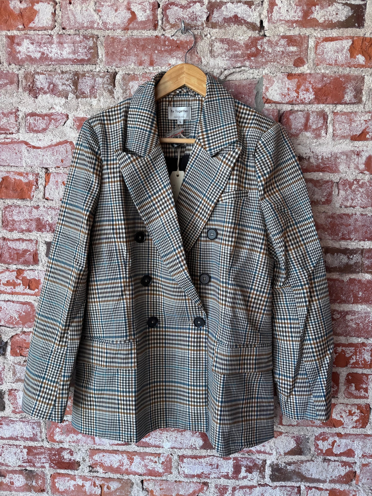 Plaid Double Breasted Blazer