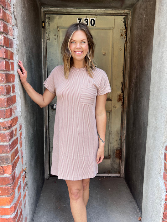 Try To Keep Up Dress - Brown