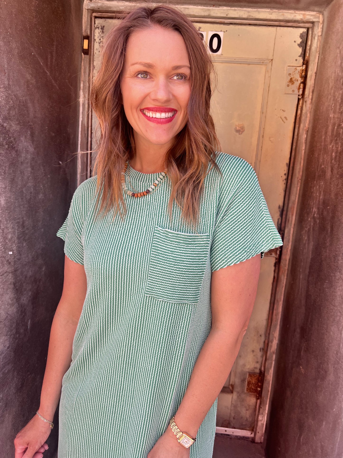Try To Keep Up Dress : Green