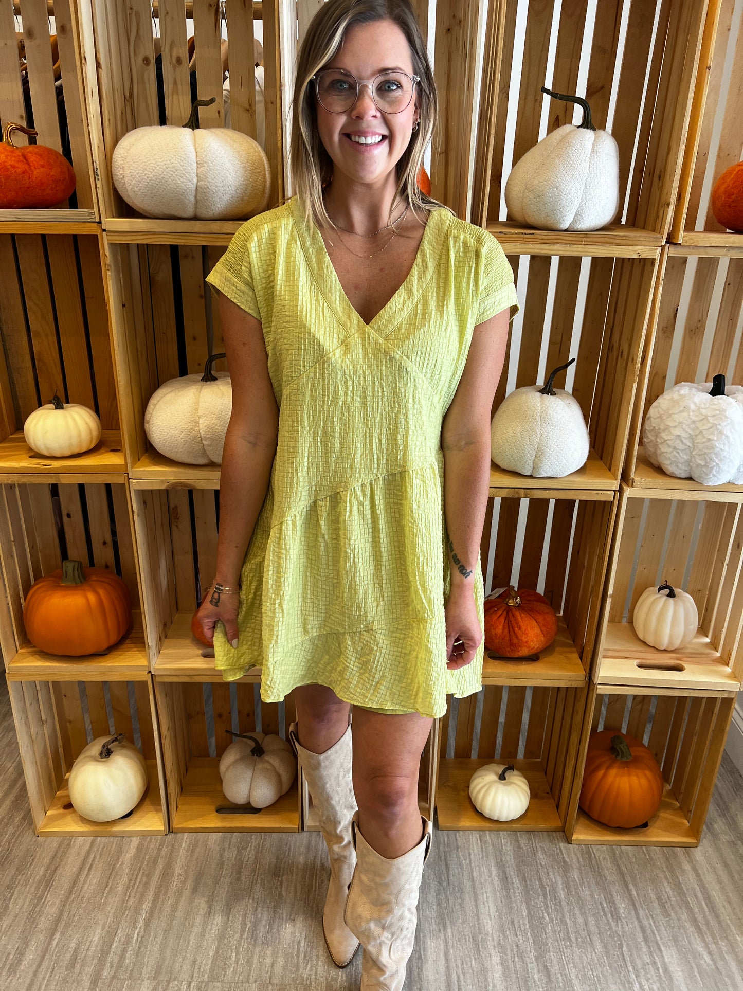 Autumn Apple Green Dress