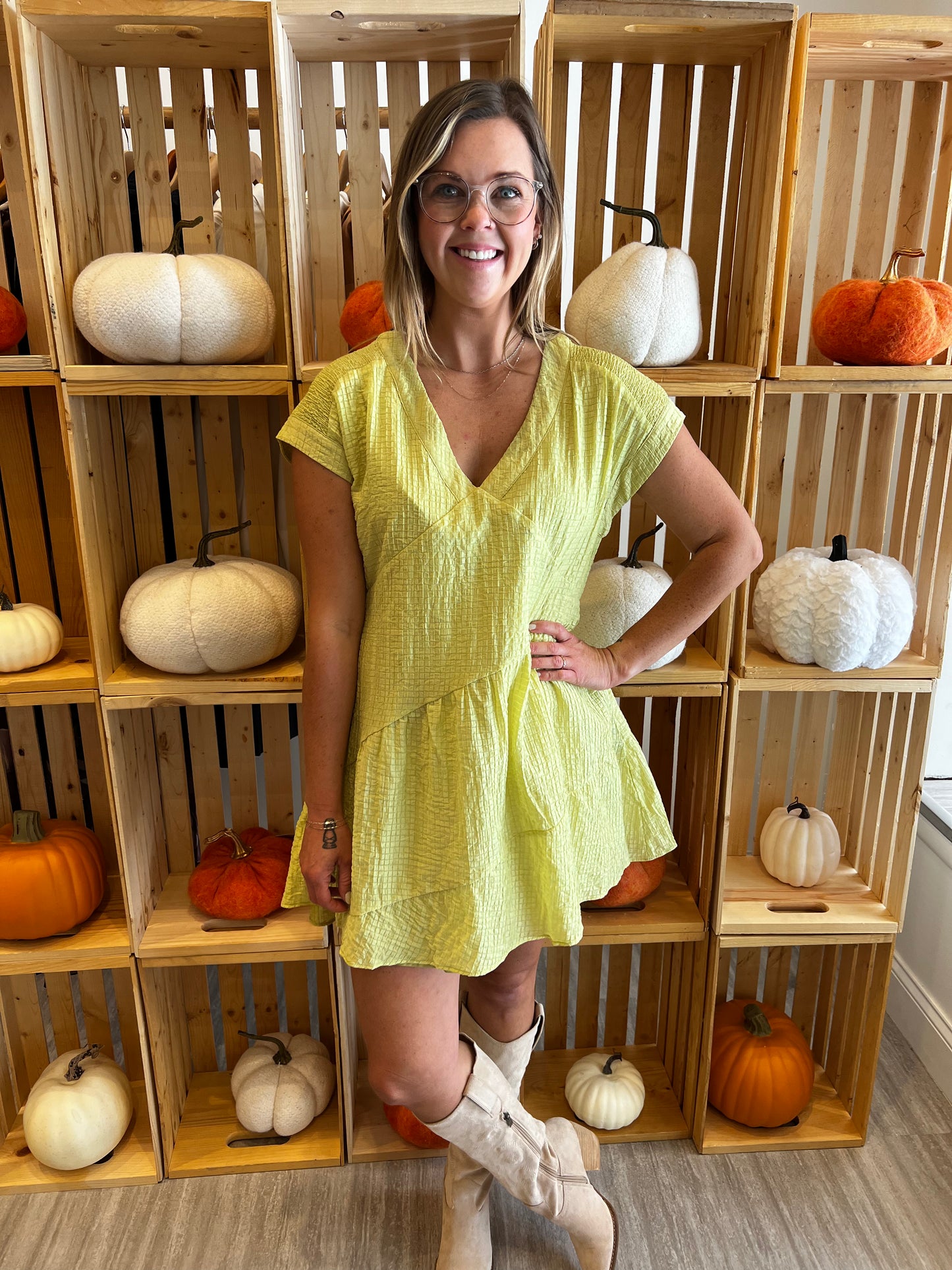 Autumn Apple Green Dress