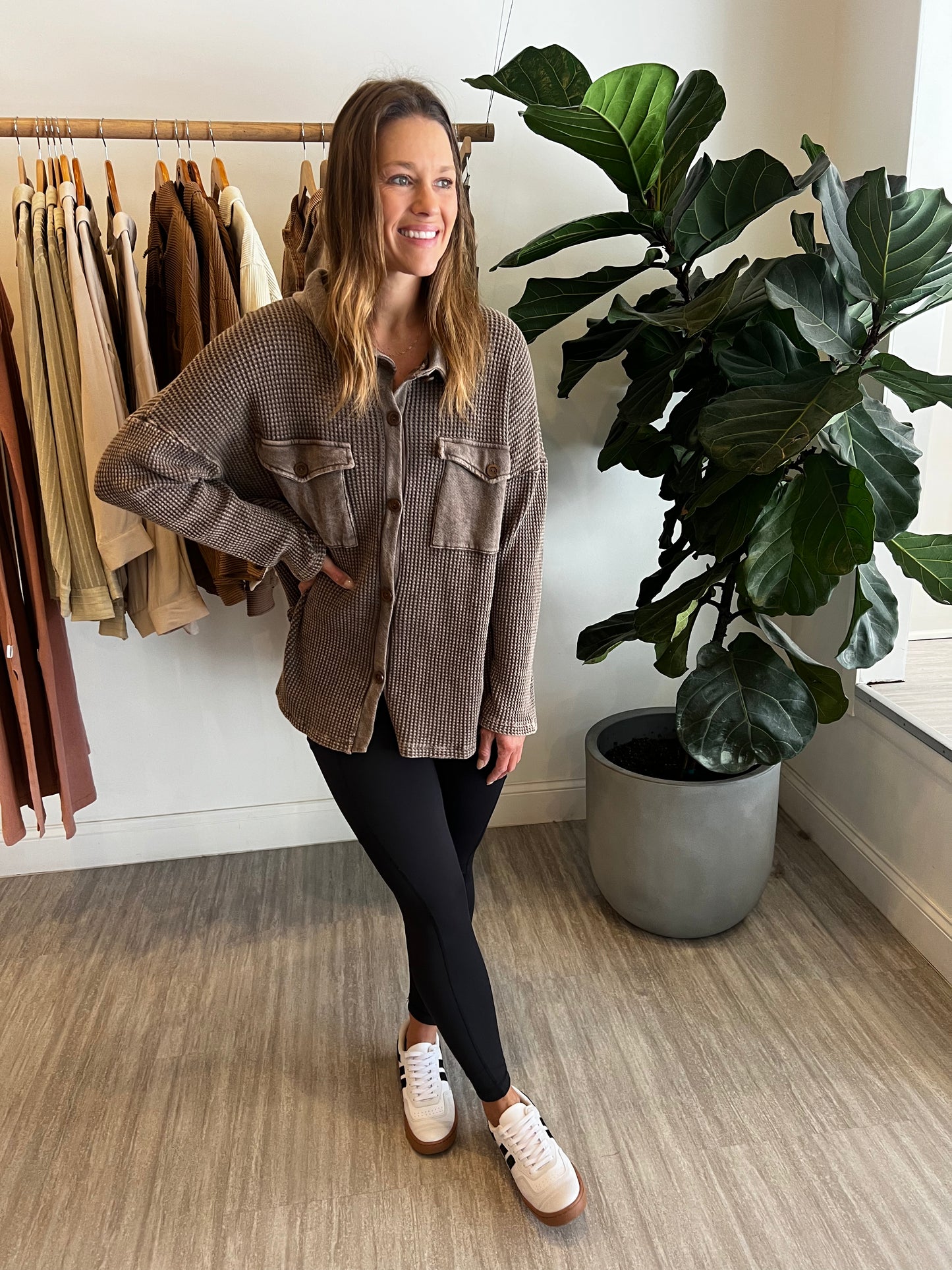 Vintage Wash Waffle Jacket