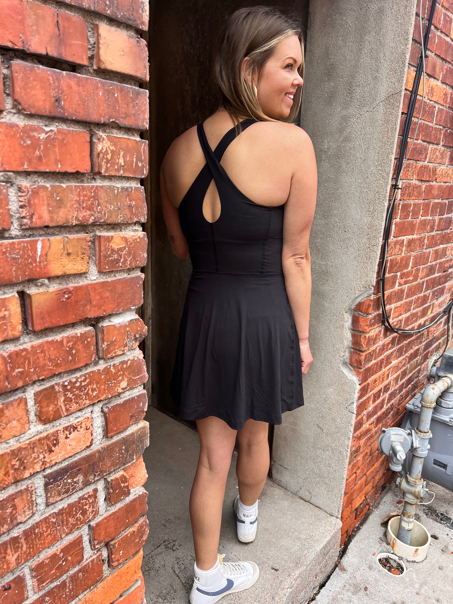 BUTTER ROMPER DRESS WITH KEYHOLE