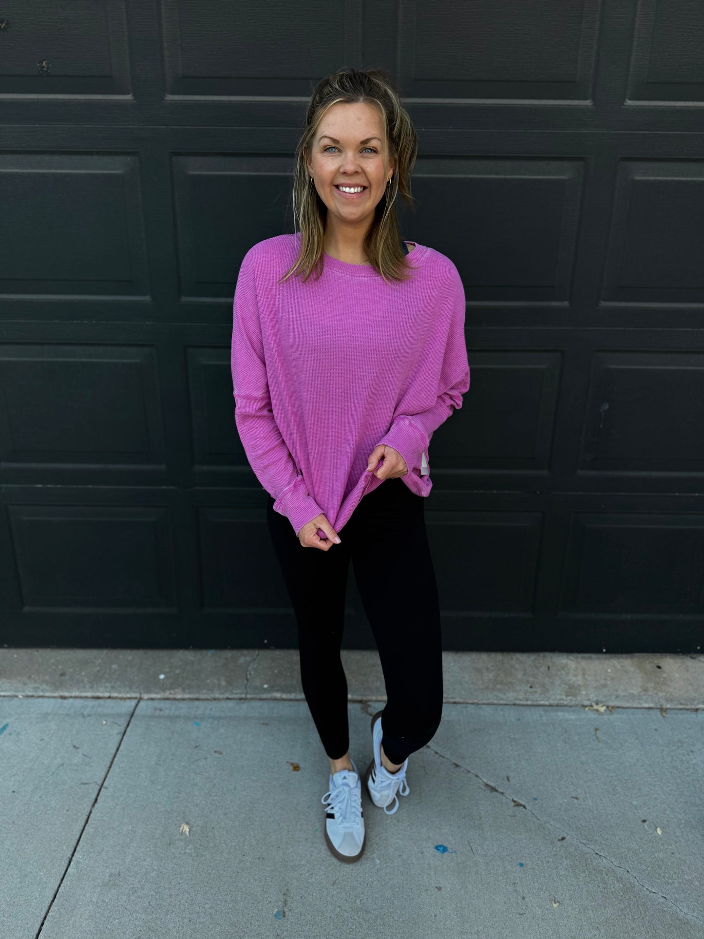 Waffle Ribbed Pullover