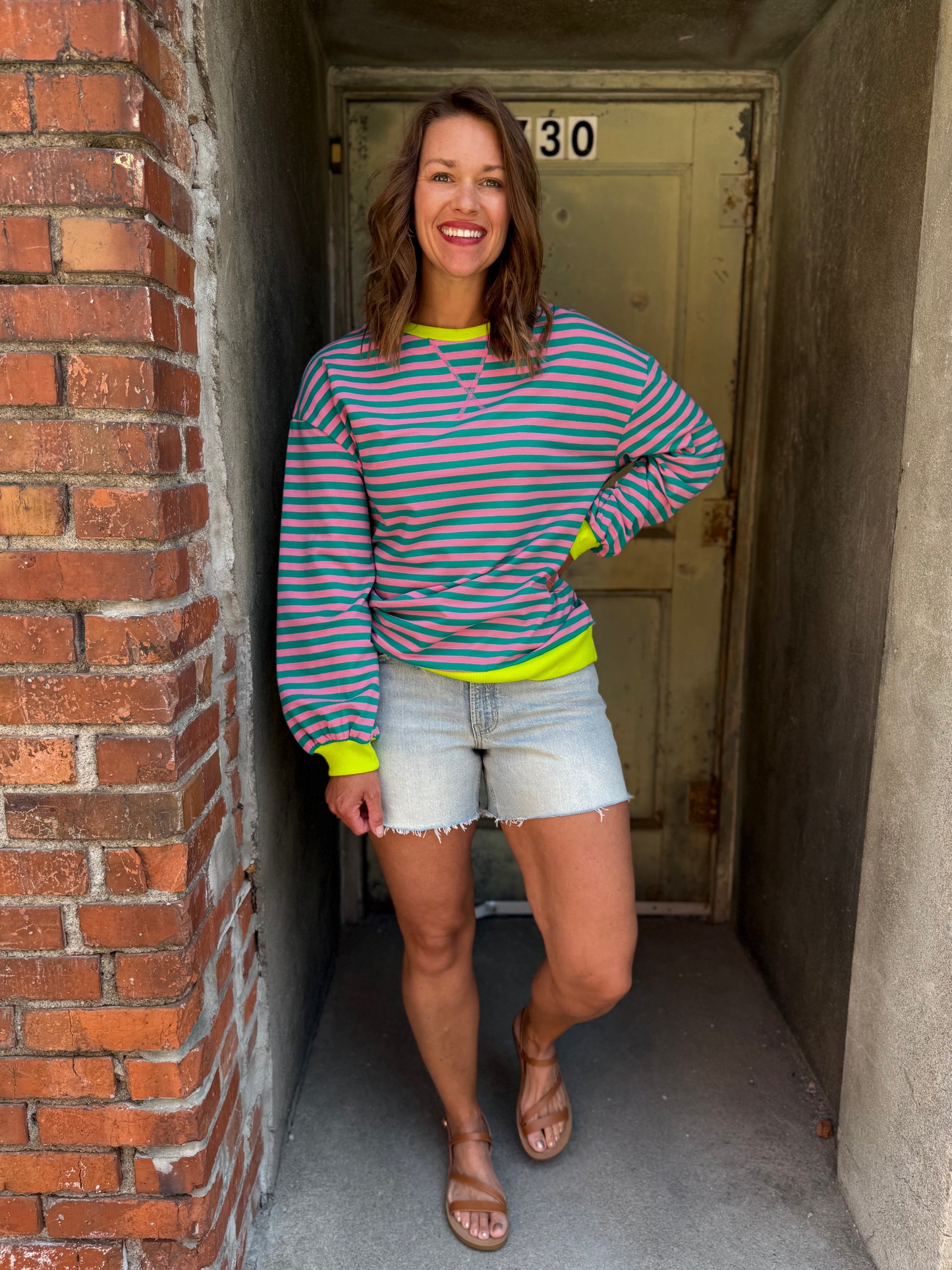 Stripes Oversized Sweatshirt