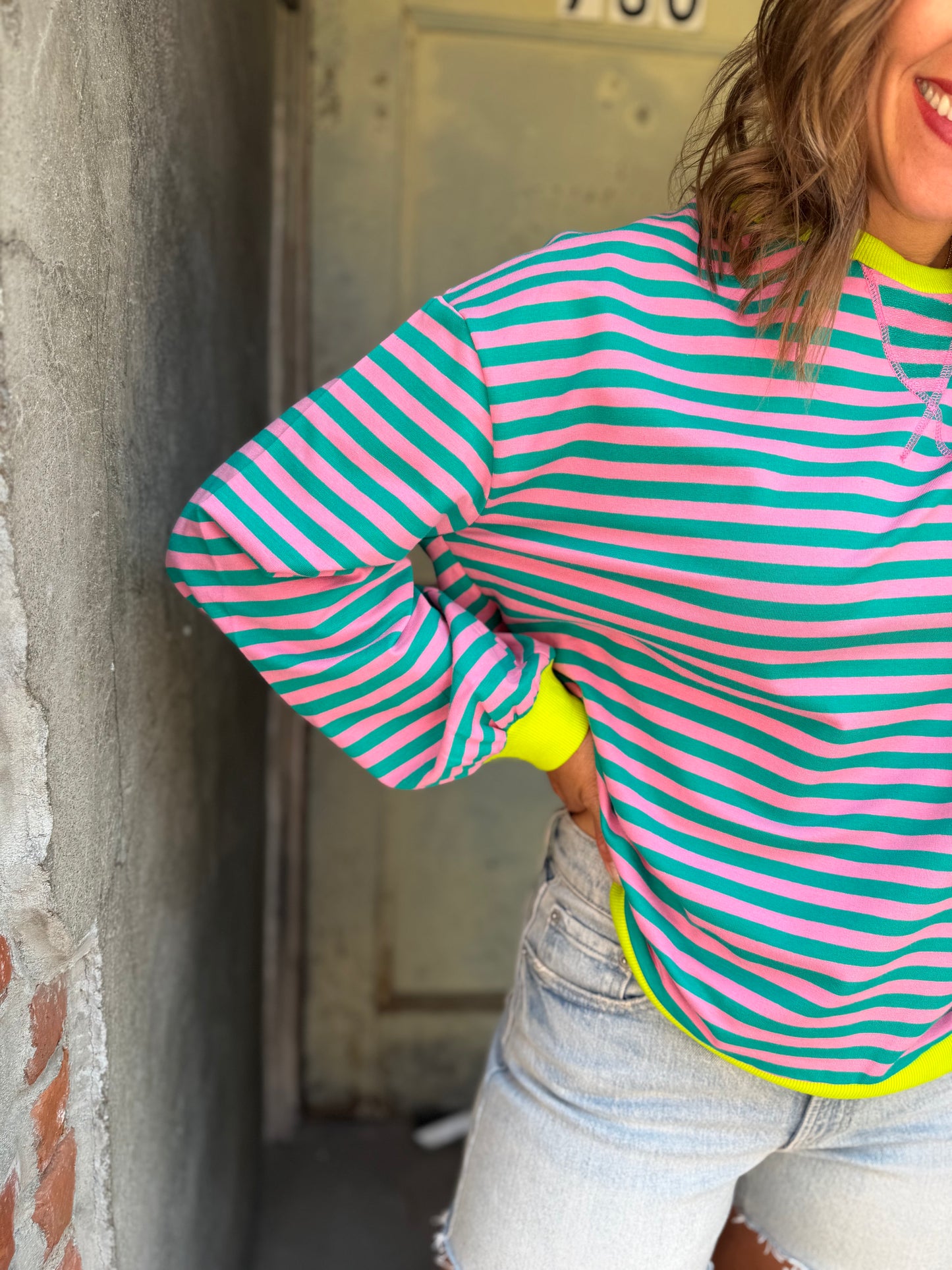 Stripes Oversized Sweatshirt