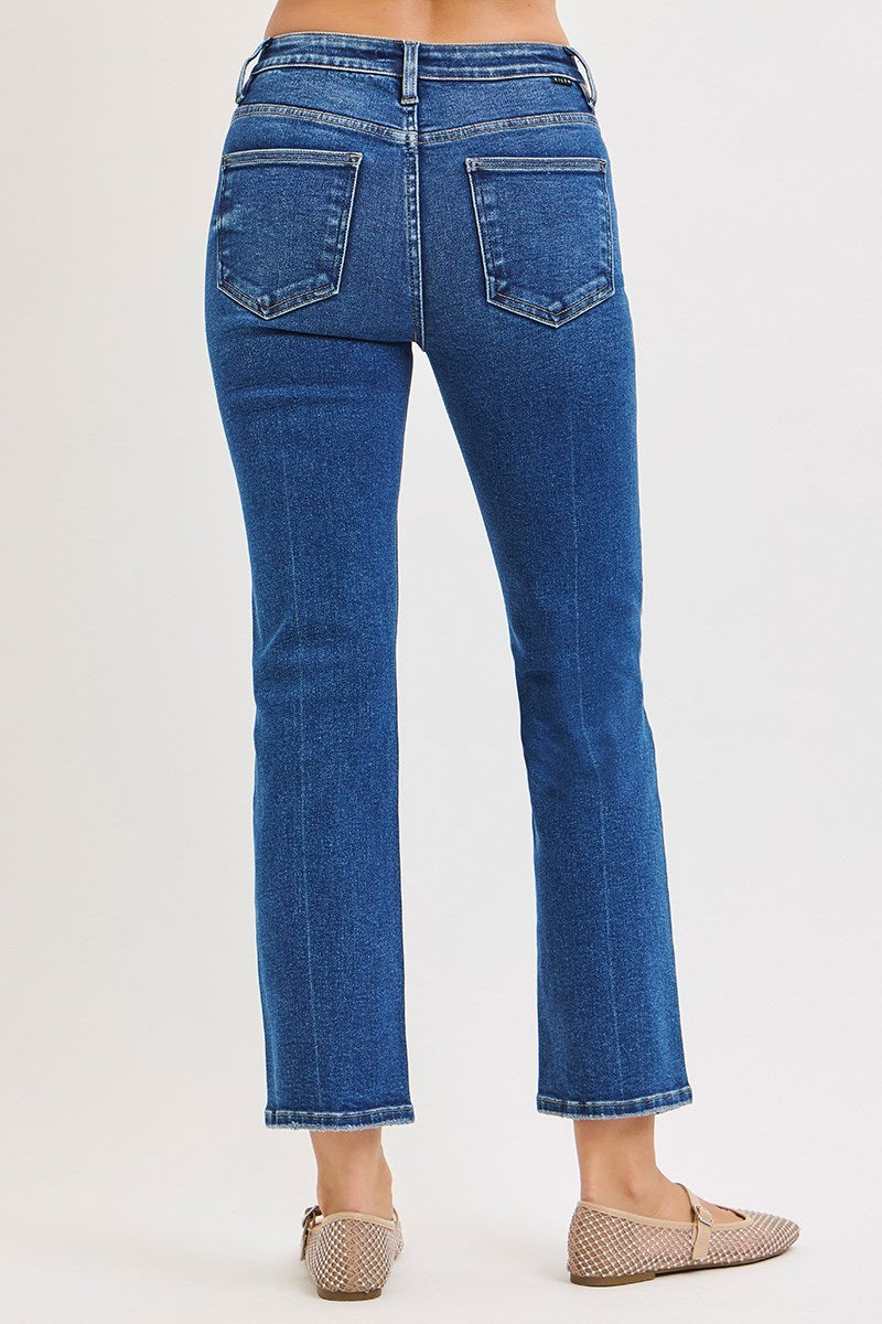 High Rise Crop Straight Jeans - Bently