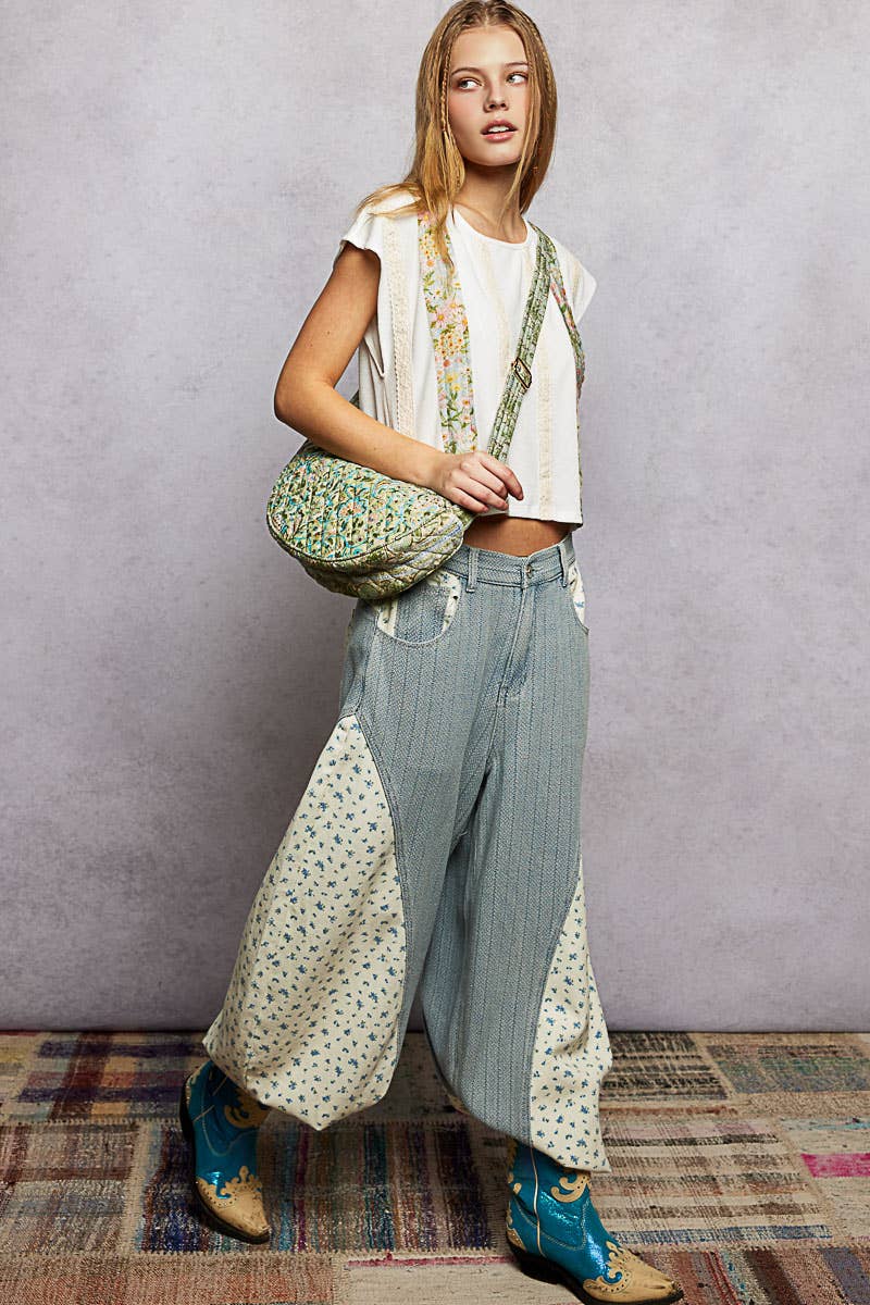 Coastal Pistachio Quilted Crescent Crossbody