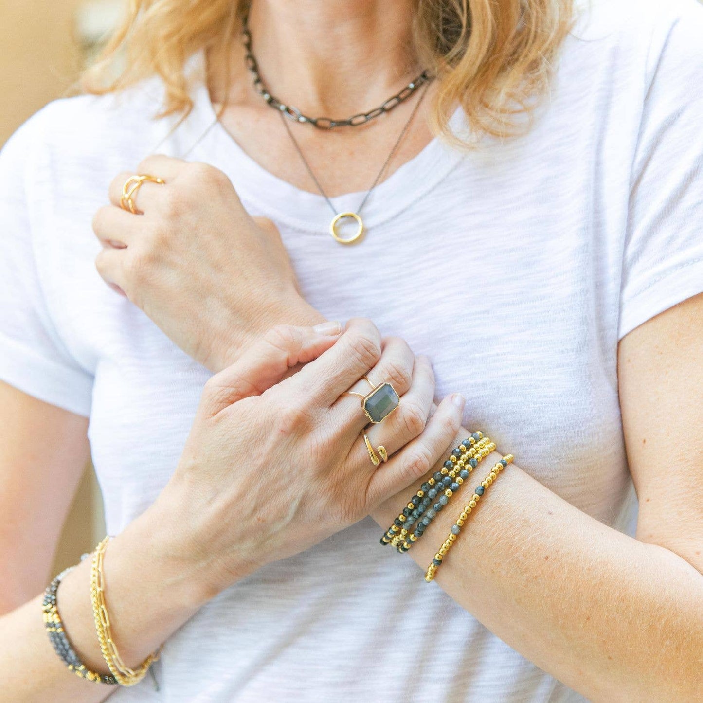 Large Statement Ring: Peach