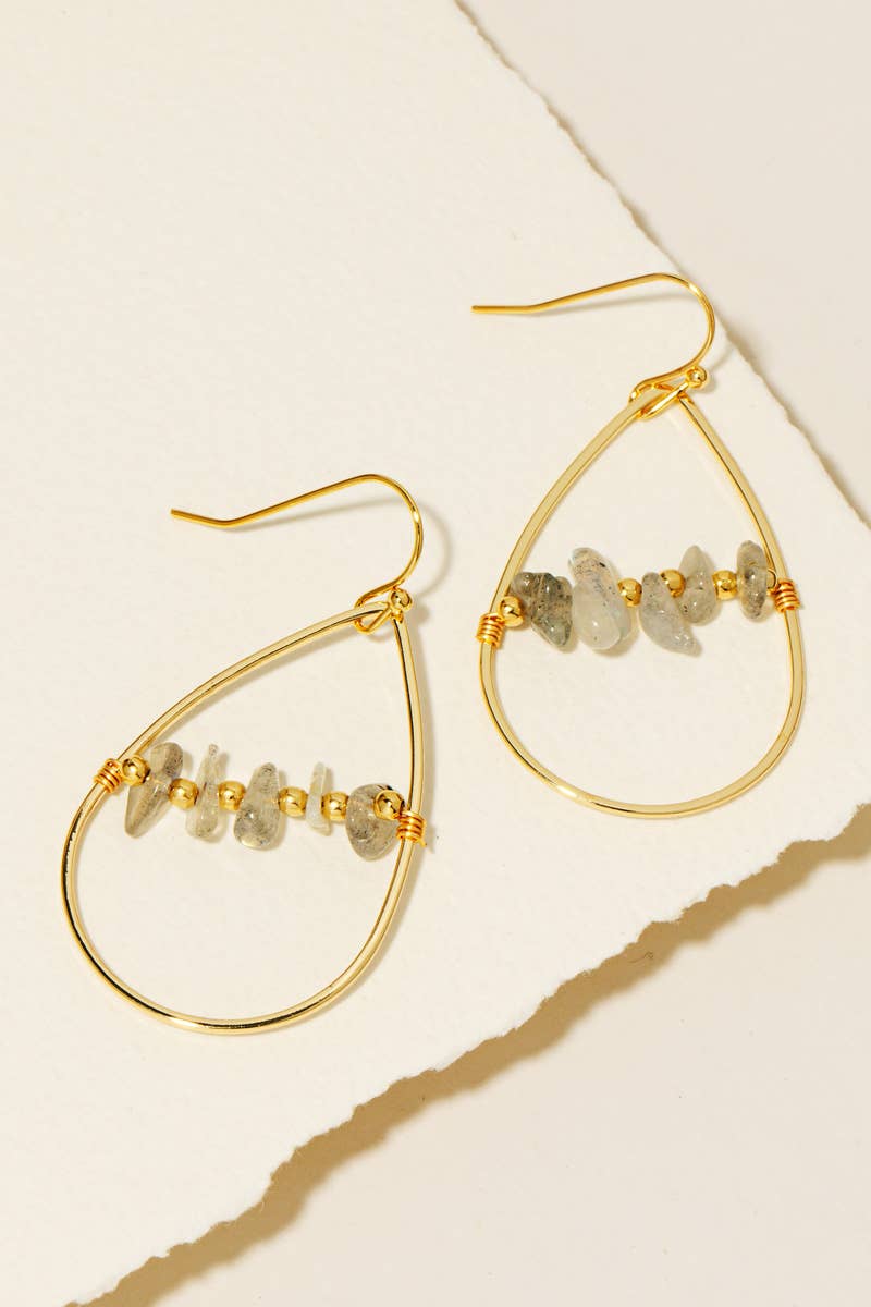 Pebble Stone Beads Earrings