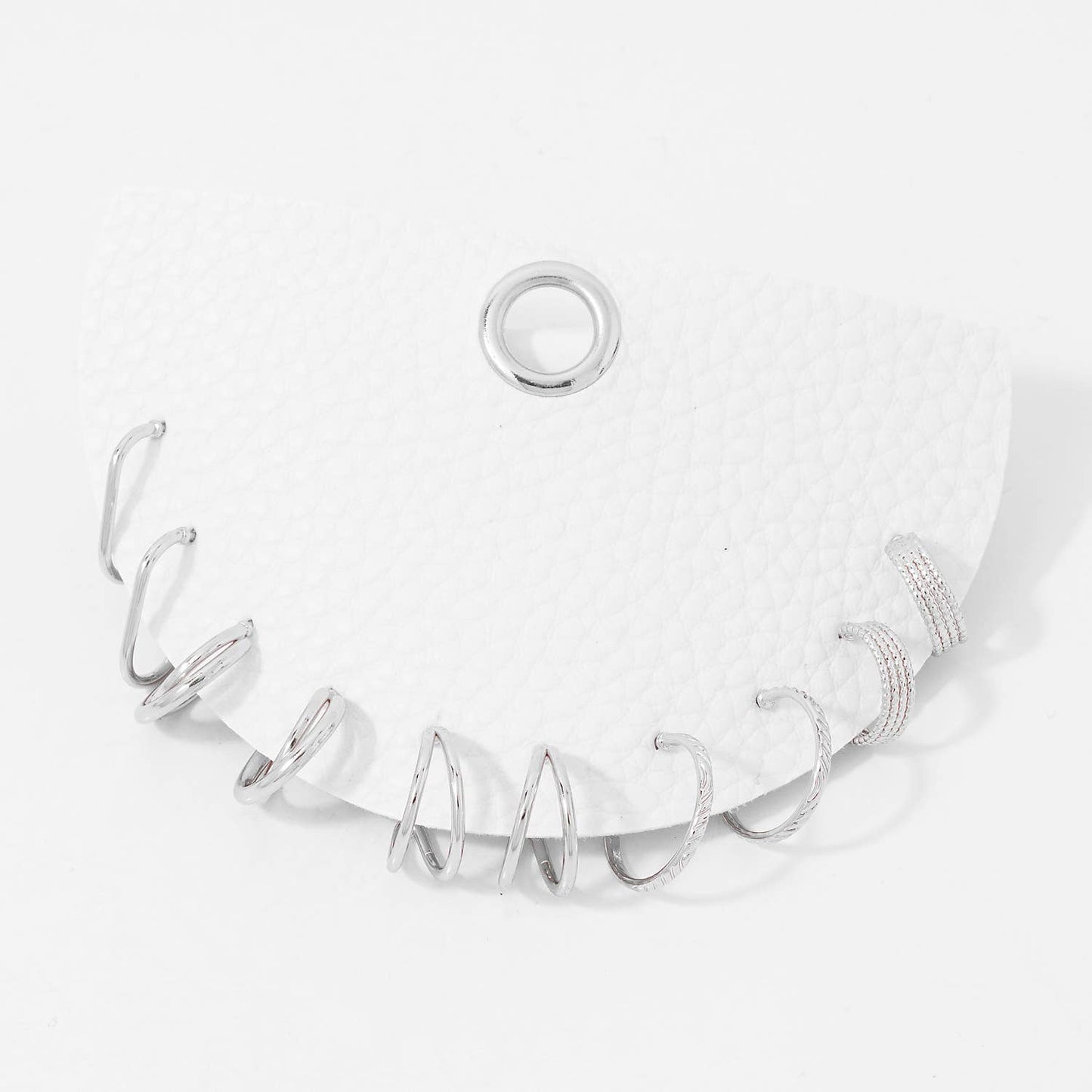 Mixed Metallic Hoop Earrings Set: Gold