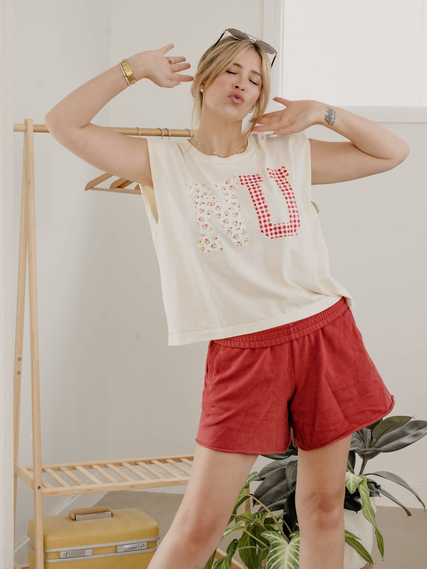 Husker Quilt Puff Tee