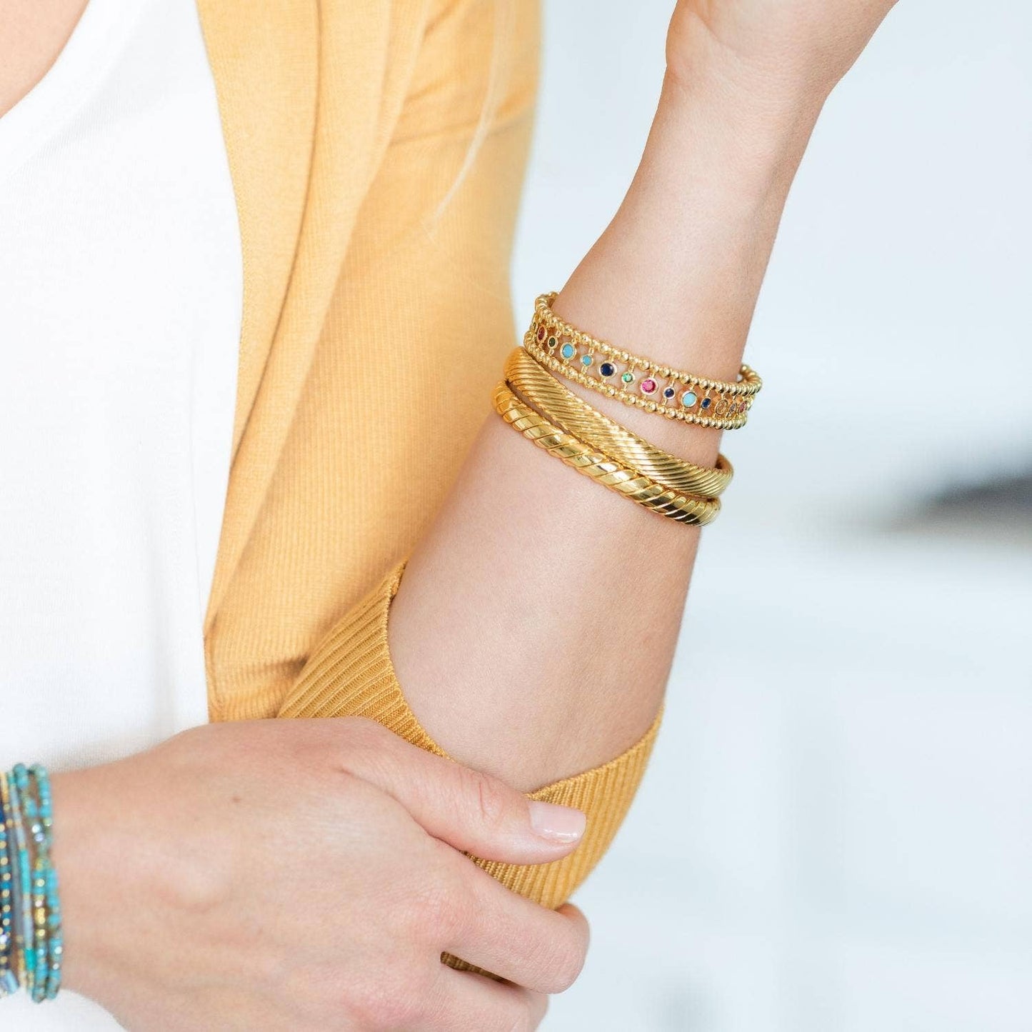 Twisted Classic Cable Cuff: Silver