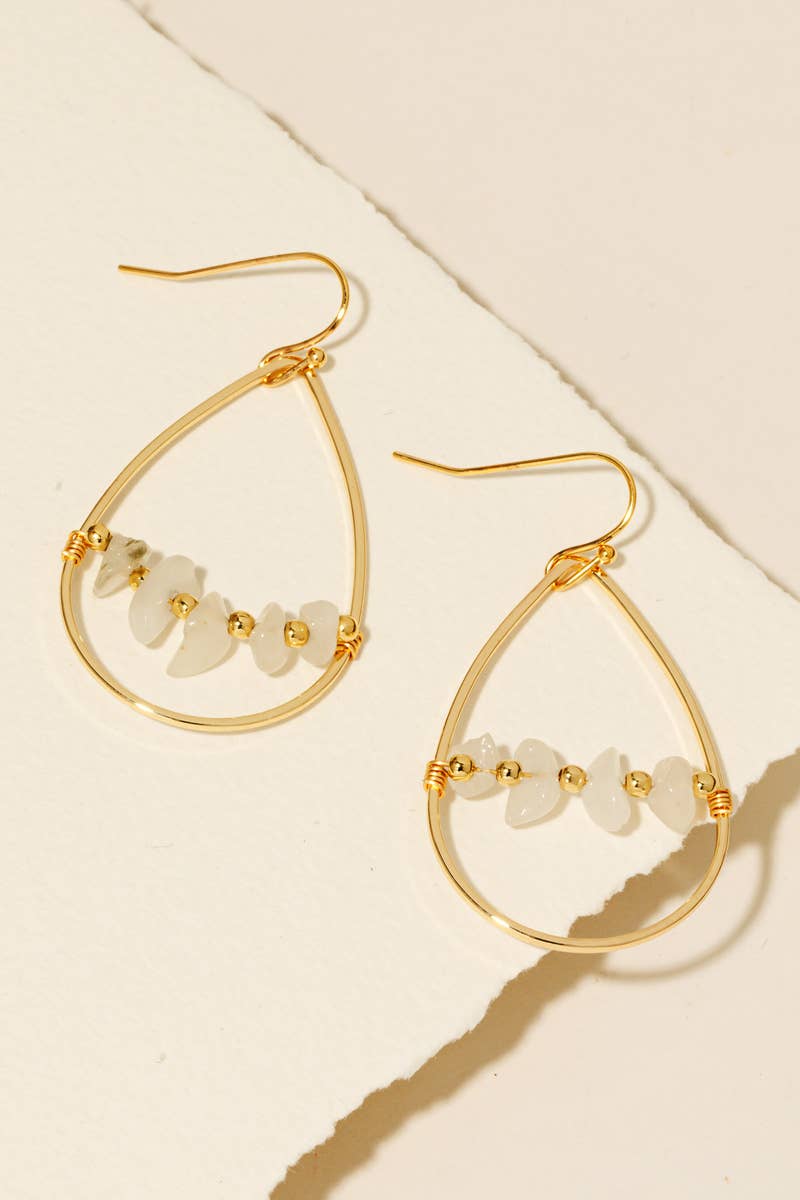 Pebble Stone Beads Earrings