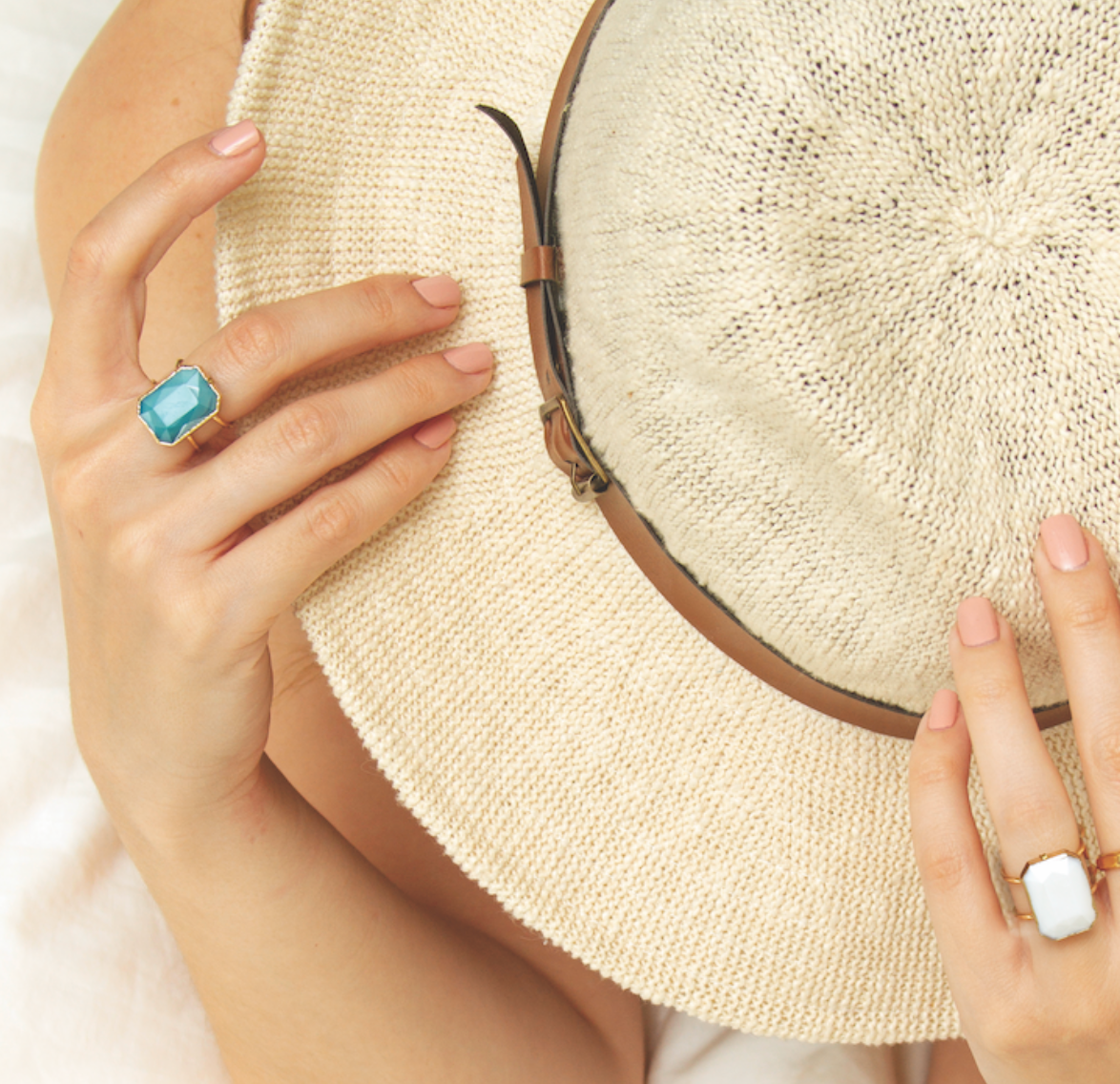 Large Statement Ring: Peach