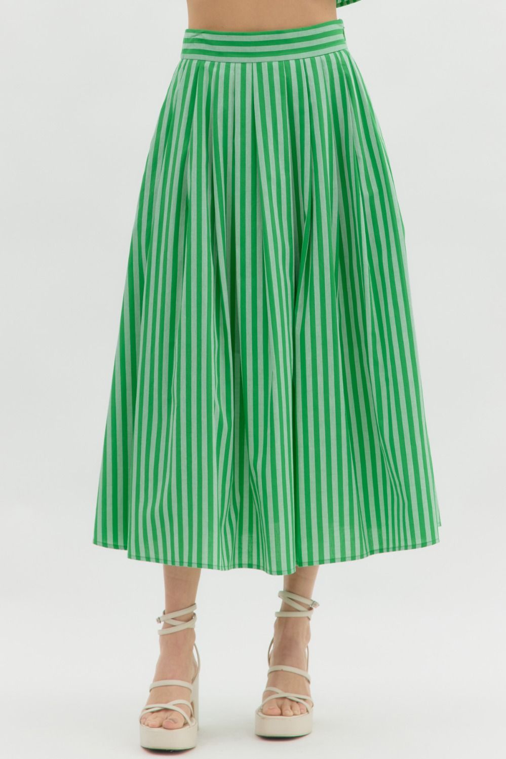 Kinny Stripe Midi Skirt