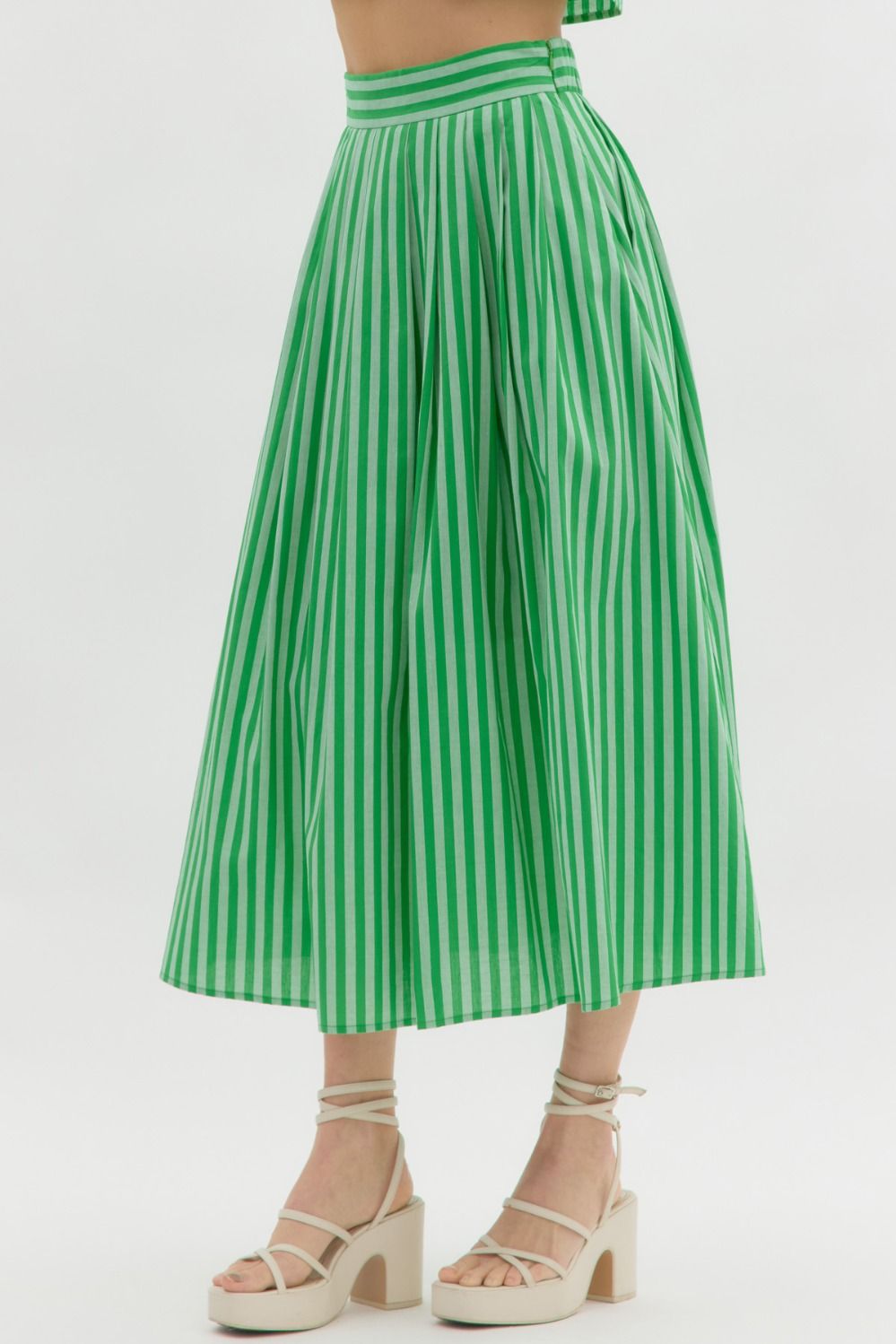 Kinny Stripe Midi Skirt