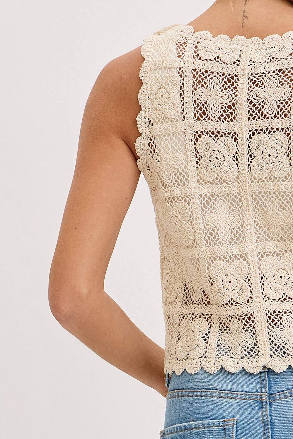 Boho Bloom Crochet Tank