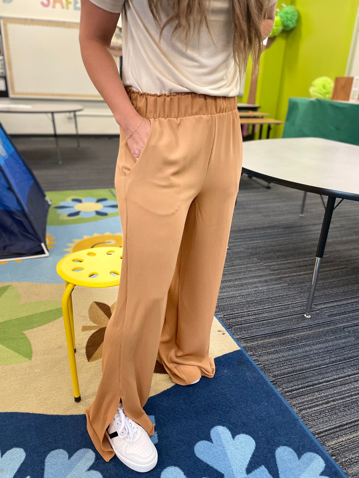 Side Slit Pant - Camel