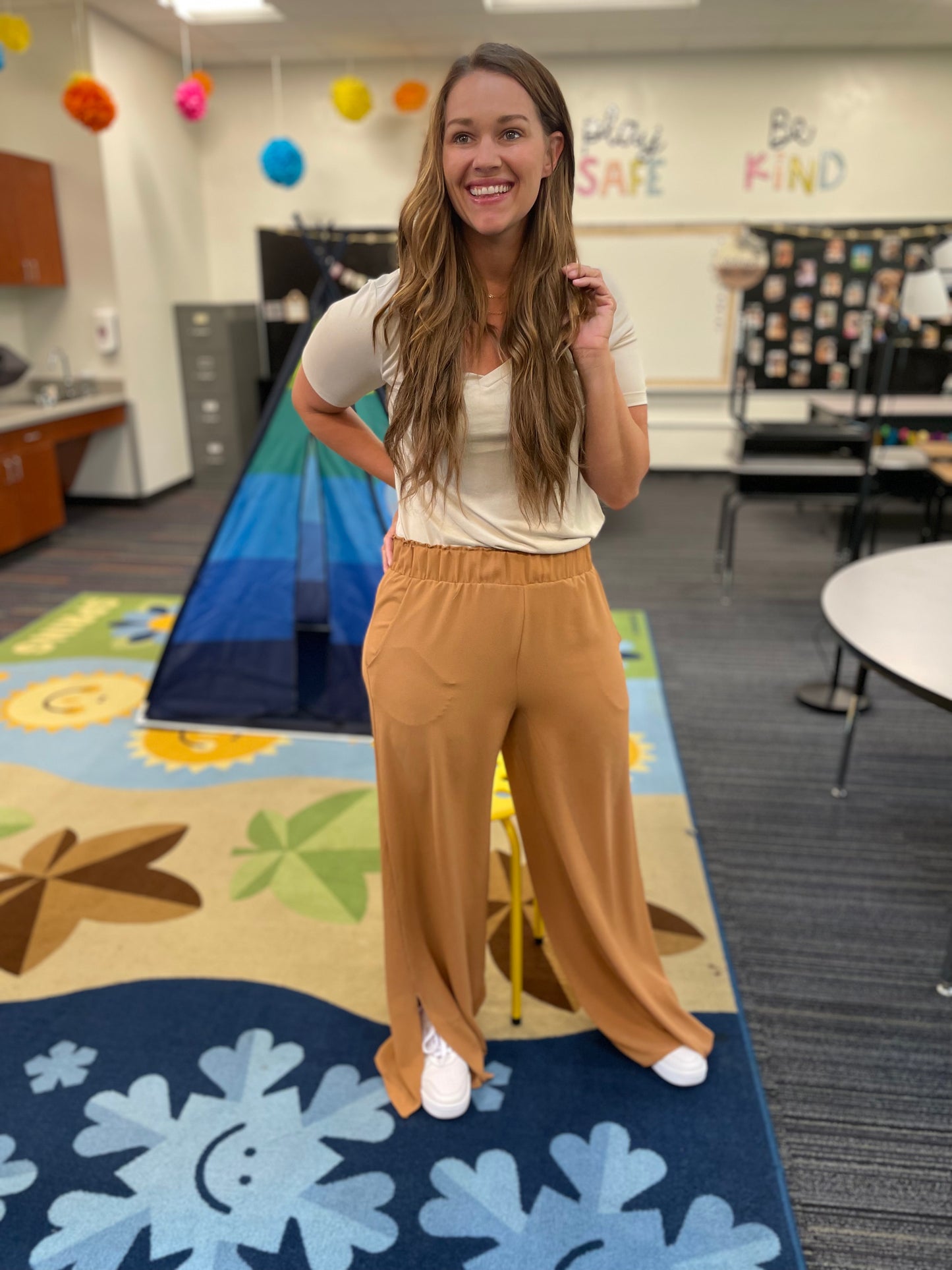 Side Slit Pant - Camel