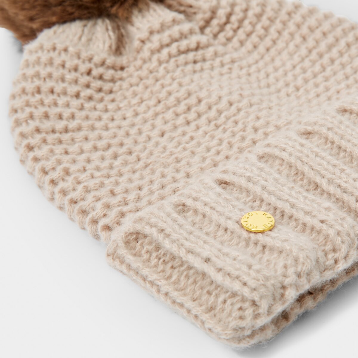 Light Taupe Knit Hat