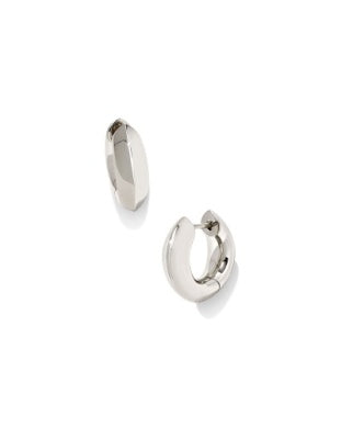 Mikki Metal Huggie Earrings - Silver