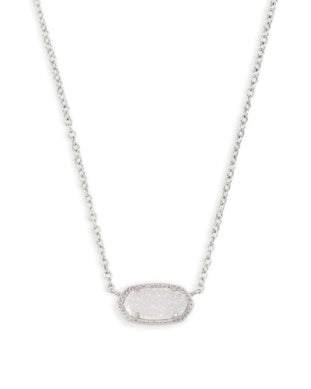 ELISA NECKLACE - Rhodium Iridescent Drusy