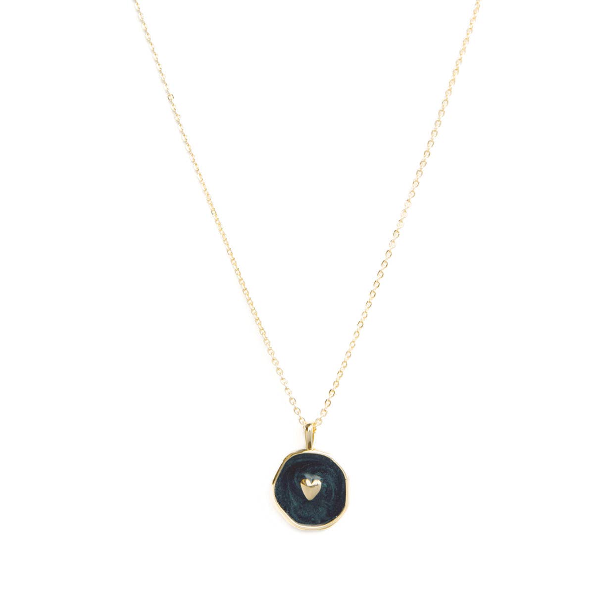 Tiny Heart Necklace: Black