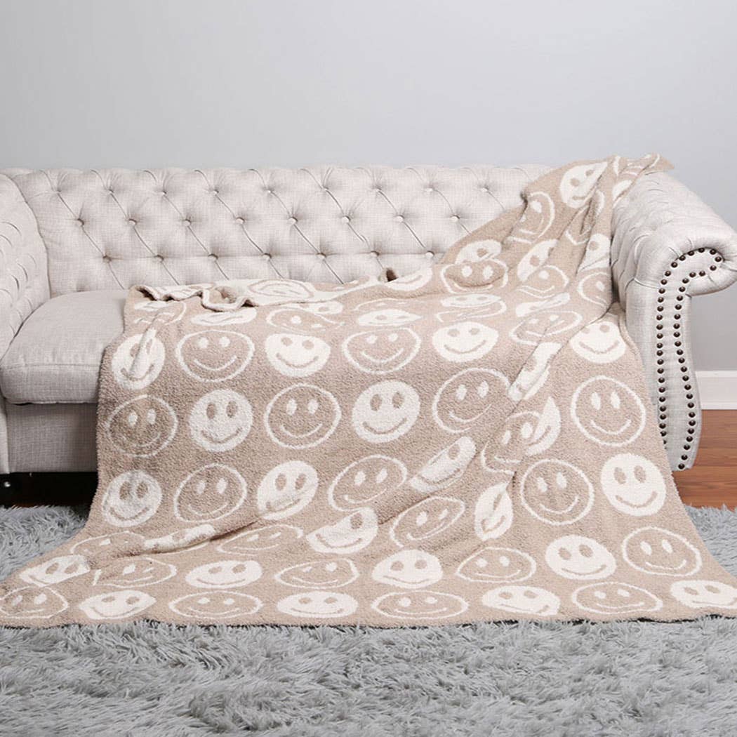 Happy Face Patterned - Taupe